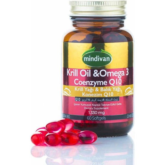 Mindivan Krill Oil, Omega 3 ve Coenzyme Q10 60 Kapsül Fiyatı