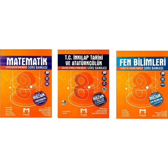 Mozaik Yayınları 8. Sınıf Soru Bankası Matematik & Inkılap & Fen