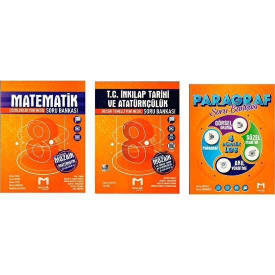 Mozaik Yayınları 8. Sınıf Soru Bankası Matematik & Inkılap & Paragraf