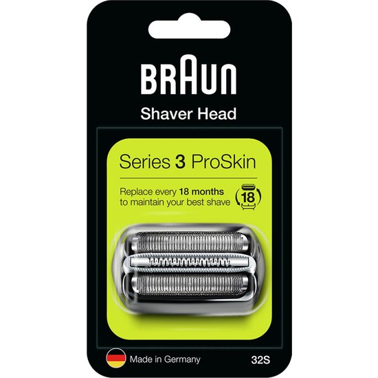 Braun 3 Serisi Tıraş Makinesi Yedek Başlık 32S (Gümüş)