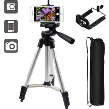 Cazipshop Cep Telefonları Için 135 cm Alüminyum Tripod Taşıma Çantalı Tripod + 3 Ayak Sehpa Telefon Tutucu