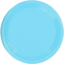 Xnews Açık Mavi Plastik Tabak 22 cm 25LI-