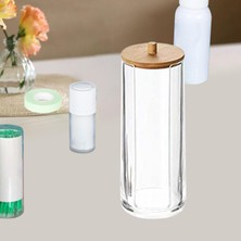 Mirror 2x Akrilik Pamuk Swabs Konteyner Tutucu Dekoratif Kürdan Teneke Kutu Dekoru (Yurt Dışından)