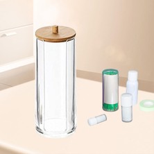 Mirror 2x Akrilik Pamuk Swabs Konteyner Tutucu Dekoratif Kürdan Teneke Kutu Dekoru (Yurt Dışından)
