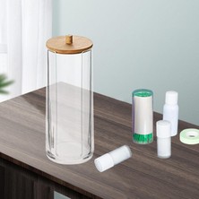 Mirror 2x Akrilik Pamuk Swabs Konteyner Tutucu Dekoratif Kürdan Teneke Kutu Dekoru (Yurt Dışından)