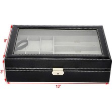 Lanfan Saat Kılıf-6 Yuvaları Izle Kutusu Organizatör ve 3 Parça Gözlük Kutusu Mens (Yurt Dışından)