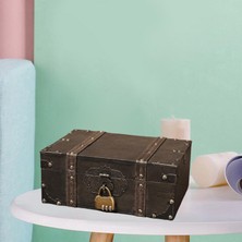 Lanfan Ahşap Vintage Hazine Göğüs Ahşap Mücevherat Saklama Kutusu Kasa Organizatör 2702GREY (Yurt Dışından)