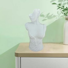 Lanfan Manken Reçine Takı Ekran Standı Kolye Büstü Küpe Kolye Raf S Beyaz S Beyaz 25X13X11CM (Yurt Dışından)