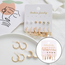 Lanfan 9 Pairs Hoop Küpe Kızlar Için Set Jewel Olmayan Piercing Aksesuarlar (Yurt Dışından)