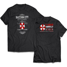 Remonz Resident Evil Çift Baskılı %100 Pamuk Oversize T-Shirt Büyük Beden Tişört