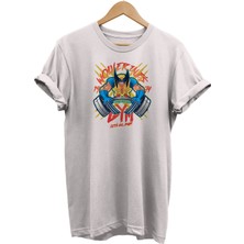 Remonz X-Men Wolverine Gym Baskılı %100 Pamuk Oversize T-Shirt Büyük Beden Tişört