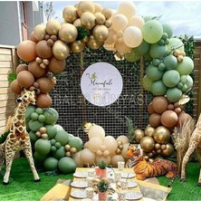 Gold Küf Yeşili Karamel ve Ten Rengi Balon Zinciri 100 Adet+5 mt Balon Zinciri