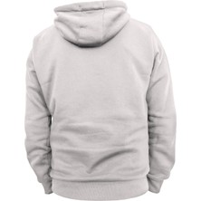 Remonz Pamuk, 3 Ipl. Şardonlu, Içi Tamamen Polar, Çok Kalın (600 Gr) Beyaz Kapüşonlu Sweatshirt