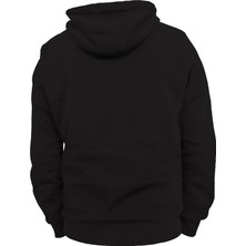 Remonz Pamuk, 3 Ipl. Şardonlu, Içi Tamamen Polar, Çok Kalın (600 Gr) Siyah Kapüşonlu Sweatshirt