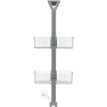 Primanova Yükseklik Ayarlı Oval Banyo Rafı 2li Şeffaf M-N47-16