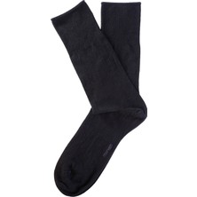 Morven Erkek Siyah Diyabet Lastiksiz Uzun Çorap