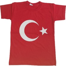 Tunngoo Türk Bayrağı Ay Yıldız Kız ve Erkek Tshirt Kırmızı 3-4- 3-4 Yaş