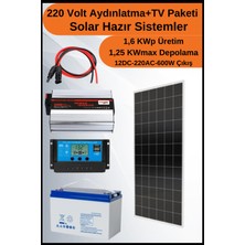 N&D Lighting Tv+Aydınlatma Trenta Mono Solar Paket 220 Volt-1,6kwp