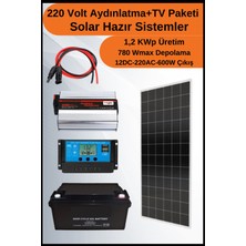 N&D Lighting Tv+Aydınlatma Grande Mono Solar Paket 220 Volt-1,2kwp