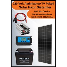 N&D Lighting Tv+Aydınlatma Short Mono Solar Paket 220 VOLT-800WP