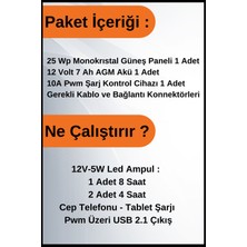 N&D Lighting Aydınlatma Short Mono Solar Paket 12 VOLT-200WP