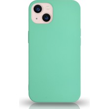 Kılıfmania Apple iPhone 13 Mini Silikon Kılıf Altı Kapalı Içi Kadife Lansman Arka Kapak  - Su Yeşili