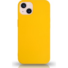 Kılıfmania Apple iPhone 13 Mini Silikon Kılıf Altı Kapalı Içi Kadife Lansman Arka Kapak  - Sarı