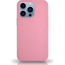 Kılıfmania Apple iPhone 13 Pro Silikon Kılıf Altı Kapalı Içi Kadife Lansman Arka Kapak  - Pembe