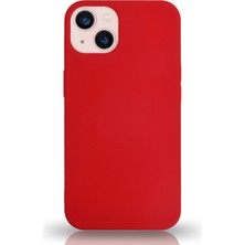 Kzy Apple iPhone 13 Mini Silikon Kılıf Altı Kapalı Içi Kadife Lansman Arka Kapak  - Kırmızı
