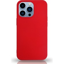Kzy Apple iPhone 13 Pro Max Silikon Kılıf Altı Kapalı Içi Kadife Lansman Arka Kapak  - Kırmızı
