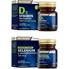 Nutraxin Mineral Takviyesi Selenium 100 Mcg 100 Tablet + D3 Vitamini 120 Tablet