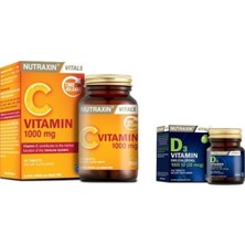 Nutraxin C Vitamin 1000 Mg 30 Tablet Ve Vitamin D3 1000 Iu