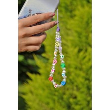 Sacce Scarves&Accessories Renkli Emojili Fimo Boncuk Küçük Boy Telefon Askısı Charmı Aksesuarı