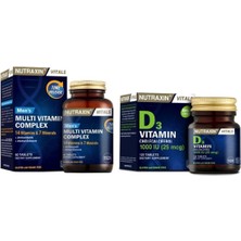 Nutraxin Multivitamin & Mineral Complex For Men 60 Tablet + D3 Vitamini 1000 Iu 120 Tablet