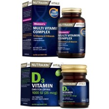 Nutraxin Multivitamin Mineral Kompleksi Kadınlara Özel 60 Tablet + D3 Vitamini 1000 Iu 120 Tablet