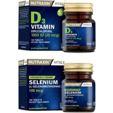 Nutraxin Mineral Takviyesi Selenium 100 Mcg 100 Tablet + D3 Vitamini 120 Tablet