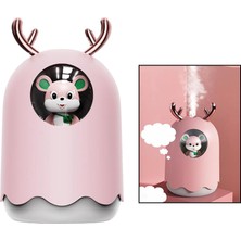 F Fityle 300ML USB LED Nemlendirici Mini Araba Ev Aroma Yağı Difüzör Mist Arıtma Pembe