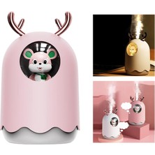 F Fityle 300ML USB LED Nemlendirici Mini Araba Ev Aroma Yağı Difüzör Mist Arıtma Pembe