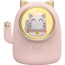 Hava Nemlendirici Aroma Büyük Kapasiteli Şanslı Kedi Seyahat Ev Bebek Pembe