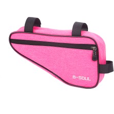 Selamm B-Soul 1.5l Bisiklet Saklama Çantası Gidon Çanta Üçgen Saddle Çerçeve Kılıfı Bisiklete Binme - Pembe (Yurt Dışından)
