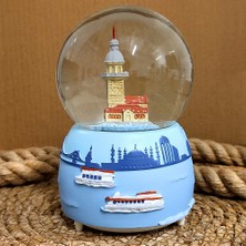 Kız Kulesi Büyük Boy Işıklı Müzikli Otomatik Püskürten Kar Küresi