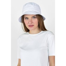 Eleven Markets Düz Beyaz Kova Şapka Balıkçı Şapka Bucket Hat