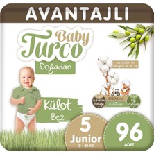 BabyTurco Baby Turco Doğadan Avantajlı Külot Bez 5 Numara Junior 96 Adet