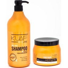 Kuaf Proline Keratin - Tuzsuz Şampuan 1000 ml ve Kuaf Proline Keratin Onarıcı Saç Maskesi 500 ml