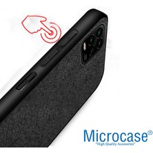 Microcase Xiaomi Mi 10 Lite 5g Fabrik Serisi Kumaş Desen Kılıf - Siyah