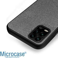 Microcase Xiaomi Mi 10 Lite 5g Fabrik Serisi Kumaş Desen Kılıf - Gri