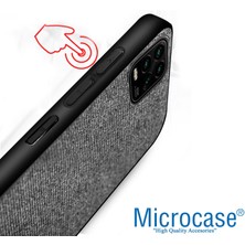 Microcase Xiaomi Mi 10 Lite 5g Fabrik Serisi Kumaş Desen Kılıf - Gri