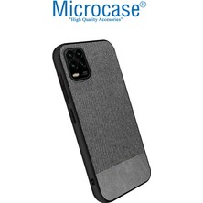 Microcase Xiaomi Mi 10 Lite 5g Fabrik Serisi Kumaş Desen Kılıf - Gri