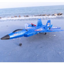 Uzaktan Kumanda Uçak Rc Planör Deniz Arazi ve Hava 2.4g Rc Uçak Yetişkinler Için Mavi