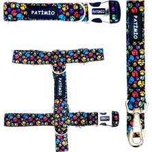 Patimio Paws Köpek Göğüs, Boyun ve Gezdirme Tasma Seti
